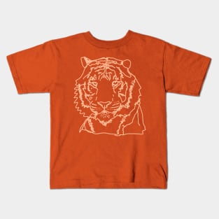 Peach Fuzz Minimal Tiger Face Kids T-Shirt